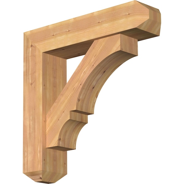 Ekena Millwork Balboa Craftsman Smooth Bracket w/ Offset Brace, Western Red Cedar, 7 1/2"W x 32"D x 32"H BKT0806X32X32BOA04SWR - main